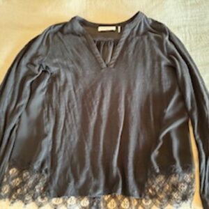 Sandro linen and lace blouse size S